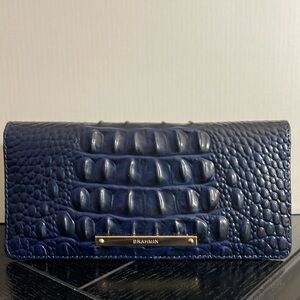 Brahmin Ady Wallet Indigo Melbourne Crocodile Embossed